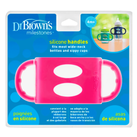 Asas de Silicona para biberones boca ancha rosado-Dr. Browns