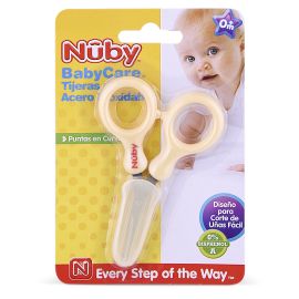 Nuby- Baby care Tijeras de acero inoxidable (amarillo)
