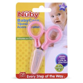 Nuby- Baby care Tijeras de acero inoxidable (rosado)