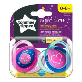 Chupones Night Time 0-6 m rosado  x 2 unidades - Tommee Tippee