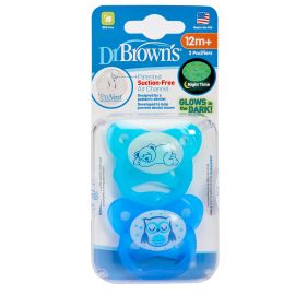 Dr.Browns - Chupón Set de 2 Chupones Prevent Brilla en la Oscuridad azul 12m+